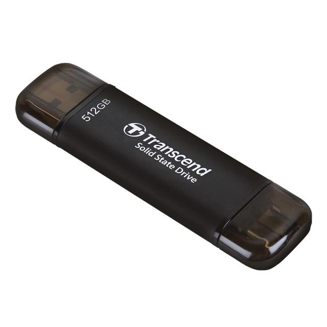【Transcend 創見】ESD310C 512GB USB3.2 高效能雙介面 外接SSD固態行動碟-太空黑(TS512GESD310C)