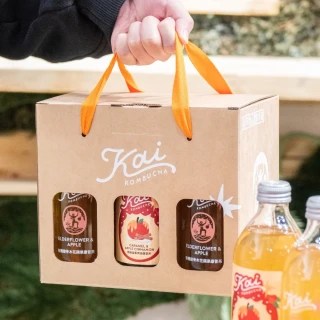 【Kai Kombucha】有機接骨木花蘋果康普茶330ml 6入(氣泡飲 益生菌 康普茶 保健茶)