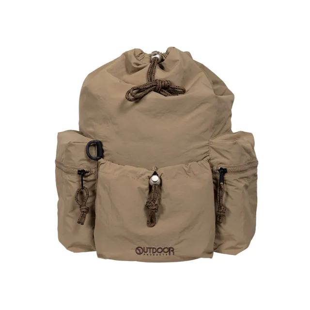 【OUTDOOR】慢活宣言三口袋束口後背包-咖啡棕 OD253104CB