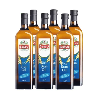 【BASSO 巴碩】原裝進口 純天然玄米油 1公升 x6入(適合高溫調理)