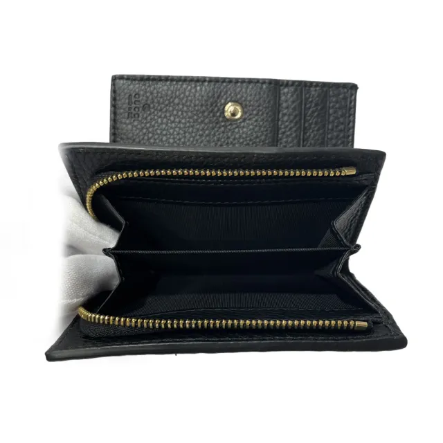 【GUCCI 古馳】815874 經典 GG Supreme系列壓紋皮革零錢短夾(黑色)