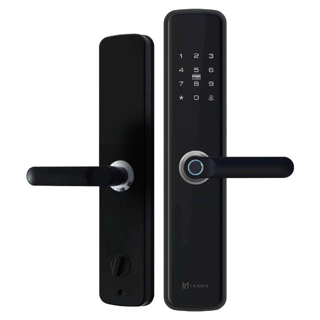 視訊對講組【FAMMIX菲米斯】五合一智慧指紋安全電子鎖(指紋/密碼/卡片/鑰匙/附基本安裝)