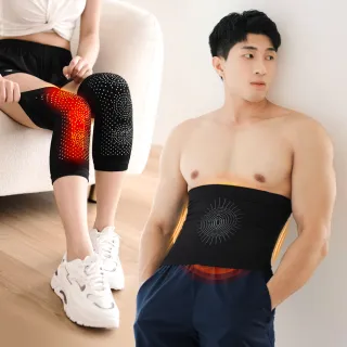 【GIAT 吉亞特】2件組-艾草彈力暖腰帶暖膝套組(台灣製MIT)