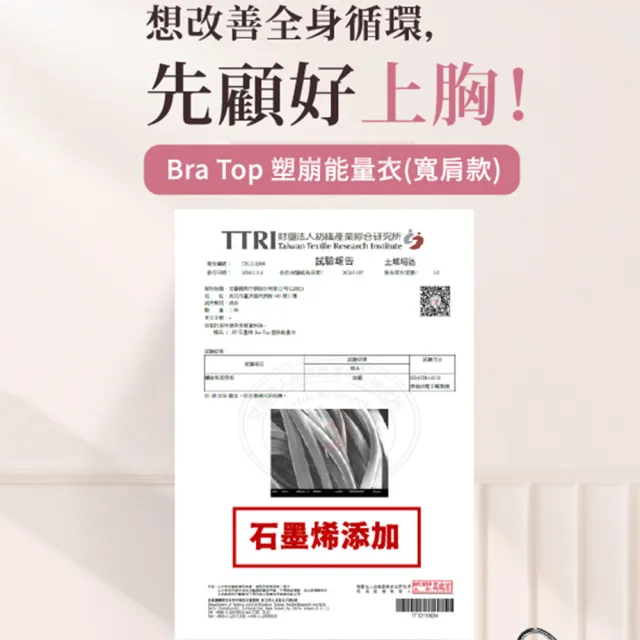 【PP 石墨烯】石墨烯Bra Top塑崩能量衣寬肩背心款2件