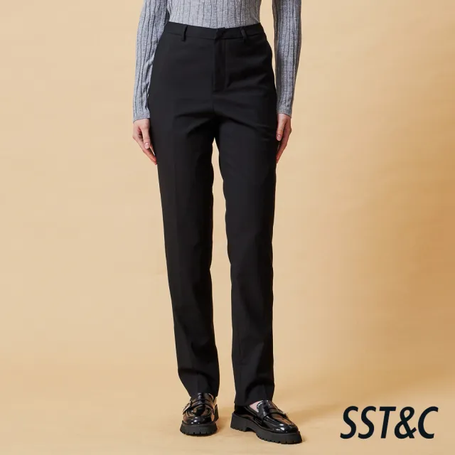 【SST&C】女裝 可機洗_黑色素面西裝褲-825212020101(換季65折)