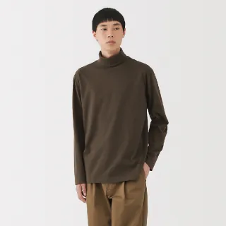 【MUJI 無印良品】男起毛高領長袖T恤(白色/墨灰/黑色/深棕)