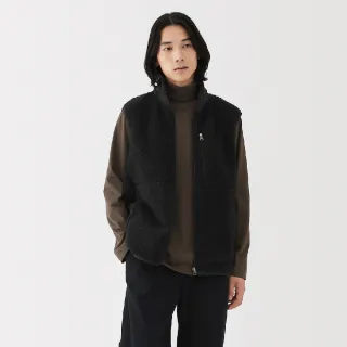 【MUJI 無印良品】男絨毛刷毛背心(黑色/米黃/深藍/摩卡棕)