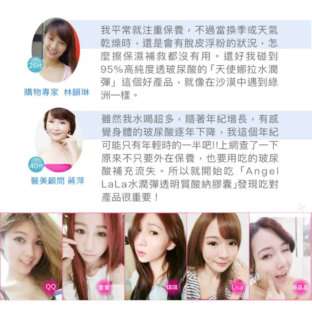 【Angel LaLa 天使娜拉】玻尿酸膠囊(30顆/盒/賴雅妍代言)