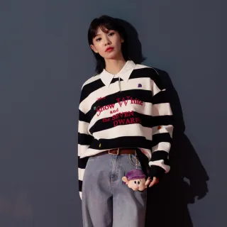 【gozo】迪士尼系列 寶石繡花條紋長袖POLO衫(兩色)