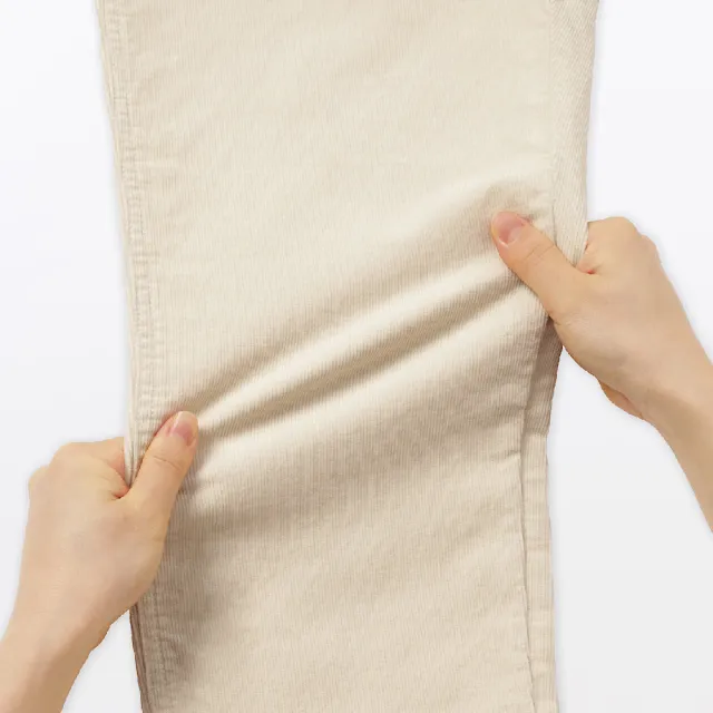 【MUJI 無印良品】兒童彈性燈芯絨吊帶褲(象牙白/深棕)