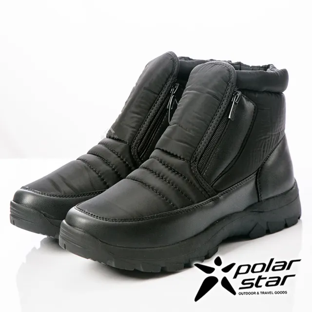 【PolarStar 桃源戶外】男女款保暖雪鞋『黑』P23628 P23627 P23626(防滑鞋底.雪地.賞雪.防雪.出國)