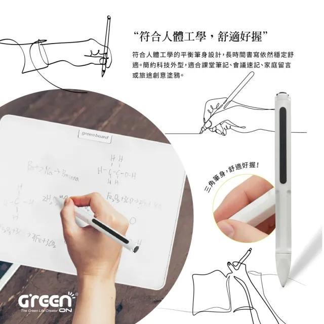 【Green Board 】磁性電紙板專用手寫筆全功能鋼筆型MP1-0.5mm(可吸磁 可局擦 可大面積擦拭)