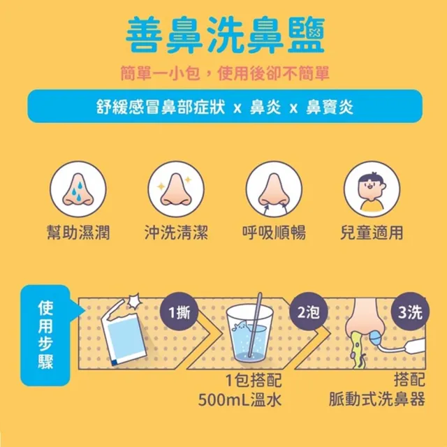【善鼻】善維 洗鼻鹽 60包/袋 6袋組(共360包 耳鼻喉科醫師專業調配)