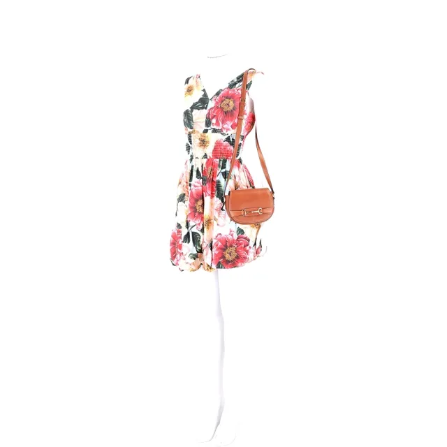 【CELINE】賽琳 Crecy 小型 天然牛皮斜背馬鞍包-黃褐色(斜背包 肩背包 馬鞍包)
