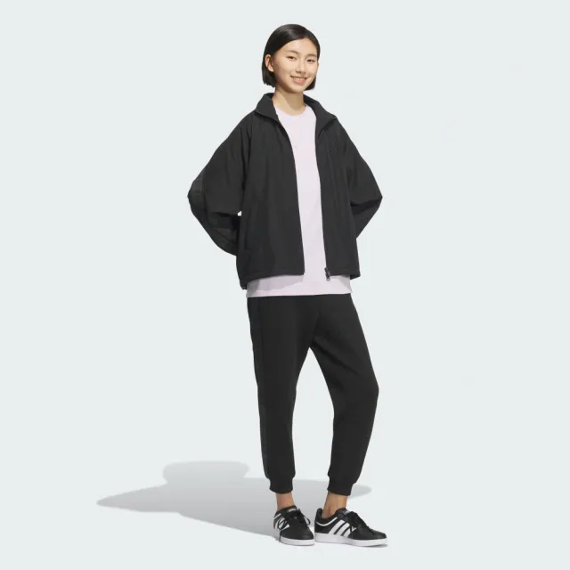 【adidas 愛迪達】外套 女 運動立領外套 亞規 WORD WV JKT 黑 JZ8444