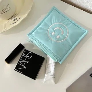 【LEEHER】雙11 女生/包包/零錢袋/手拿包/收納包/衛生棉收納包/收納袋/補妝包/小包包/刺繡/笑臉