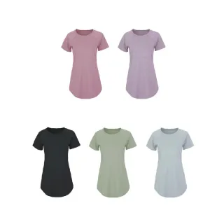 【原家良品】瑜珈服 瑜珈上衣 運動上衣 顯瘦女裝 長版 t恤 修身短袖 健身上衣 健身服 運動服