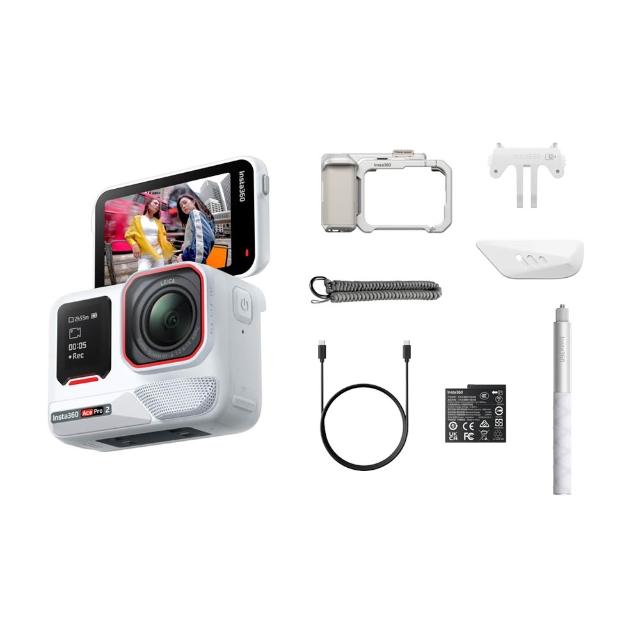 【Insta360】ACE PRO 2 翻轉螢幕運動相機 單電版 人氣街拍套組 白(東城代理商公司貨)