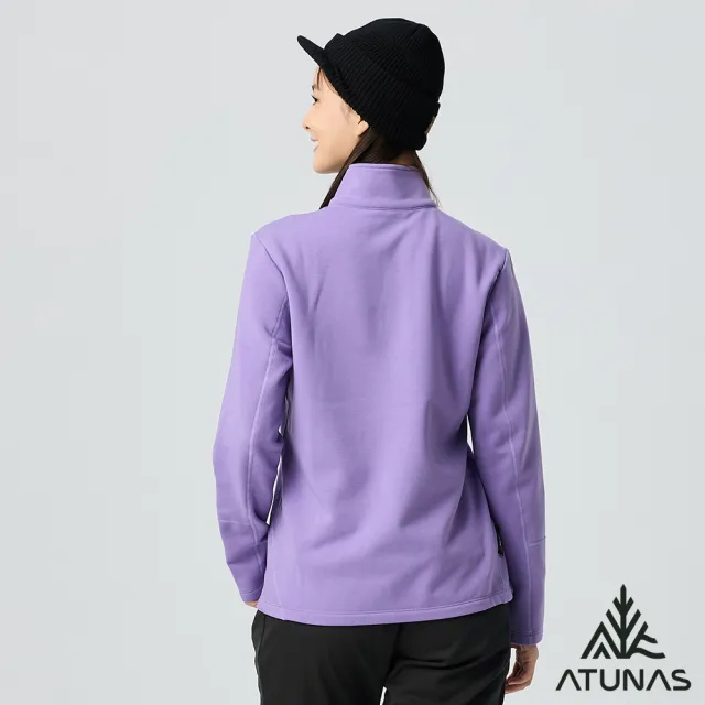 【ATUNAS 歐都納】女POLARTEC THERMAL PRO保暖長袖立領拉鍊衫(A1PS2524W紫羅蘭/透氣快乾/戶外休閒/中層衣)