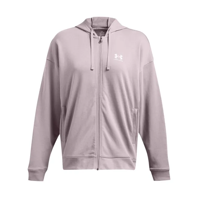 【UNDER ARMOUR】UA雙11精選 女 Rival Terry Oversize 毛巾布 連帽外套(2色任選)