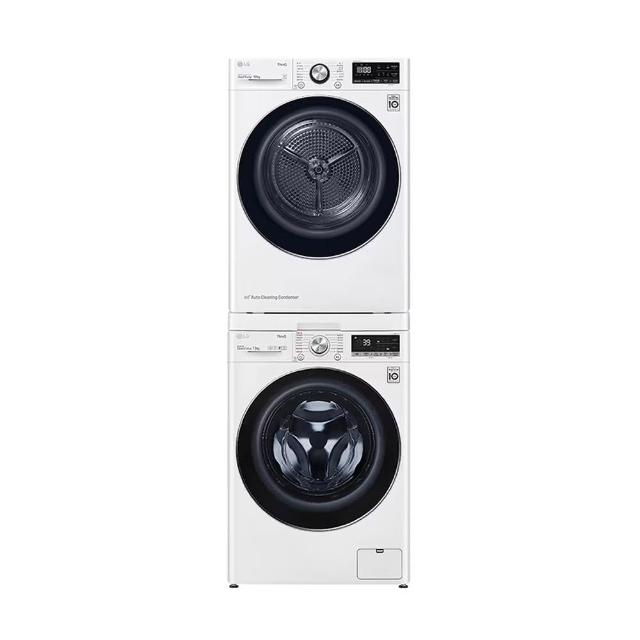 【LG 樂金】家電速13公斤+10公斤〔Wash & Dryer〕免曬衣乾衣機+蒸洗脫變頻滾筒-冰瓷白(WD-S13VCW+WR-100VW)