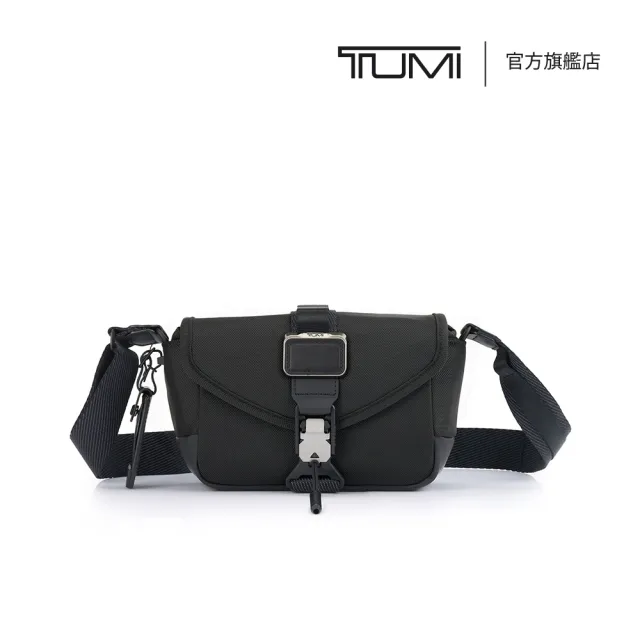 【TUMI】Alpha Bravo Compass 彈道尼龍掀蓋斜背包 - 黑色(TUMI 官方旗艦店)