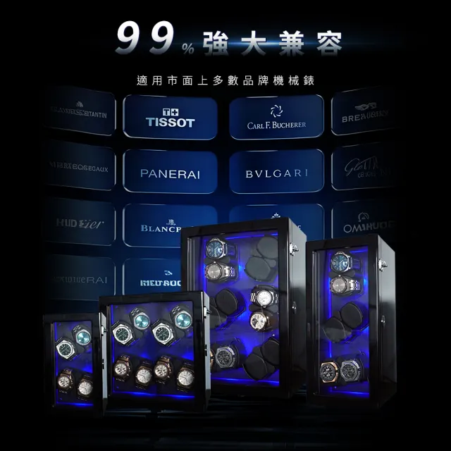 【MASTER】旋轉手錶盒 6錶盒 錶盒收納盒 自動上鍊機 手錶上鍊盒 機械錶盒 618-MW6B(手錶展示架 立式搖錶)