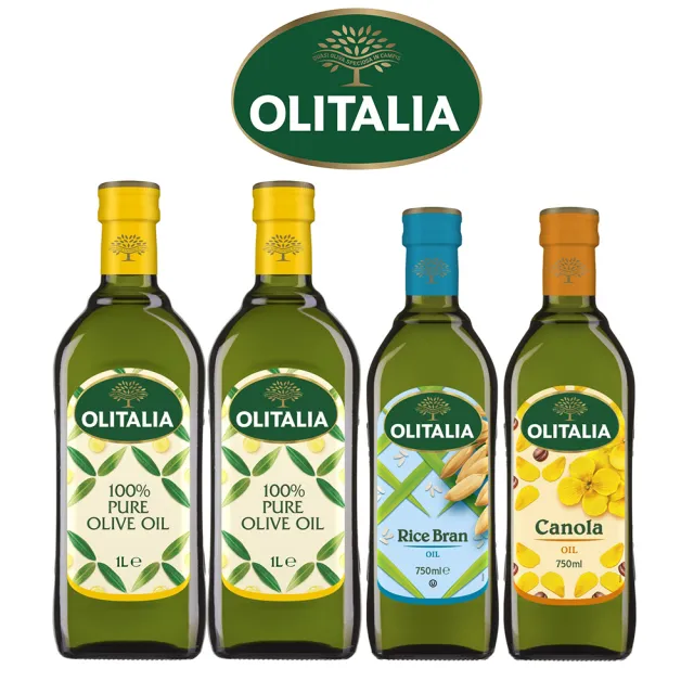 【Olitalia 奧利塔】純橄欖油1000mlx2瓶-三大好油-任選750mlx2瓶(主廚經典料理組)