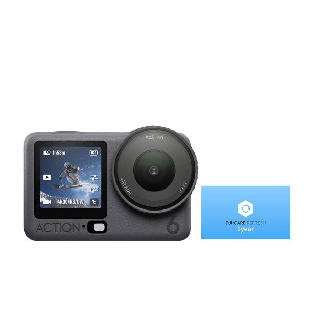 【DJI】OSMO ACTION 6標準套裝+1年版Care 運動相機/迷你相機｜可變光圈｜旗艦畫質超級夜拍(聯強國際貨)