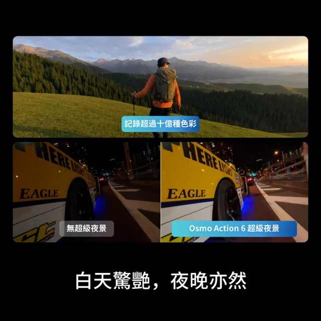 【DJI】OSMO ACTION 6標準套裝+1年版Care 運動相機/迷你相機｜可變光圈｜旗艦畫質超級夜拍(聯強國際貨)