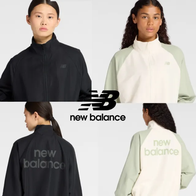 【NEW BALANCE】NB 平織外套_女性_黑/果綠杏色_WJ53517BK_WJ53517GAS(美版 版型偏大)