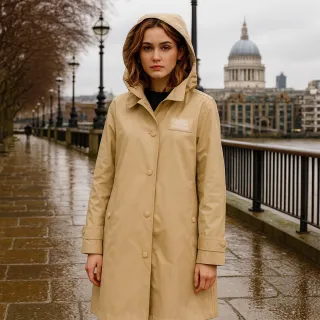 【BURBERRY 巴寶莉】單排扣長版連帽風衣外套/可拆帽(多色選)