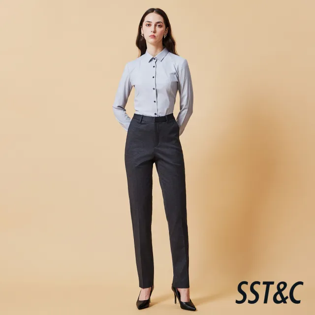 【SST&C】女裝 灰色素面拼撞修身版襯衫-825212052031(換季55折)