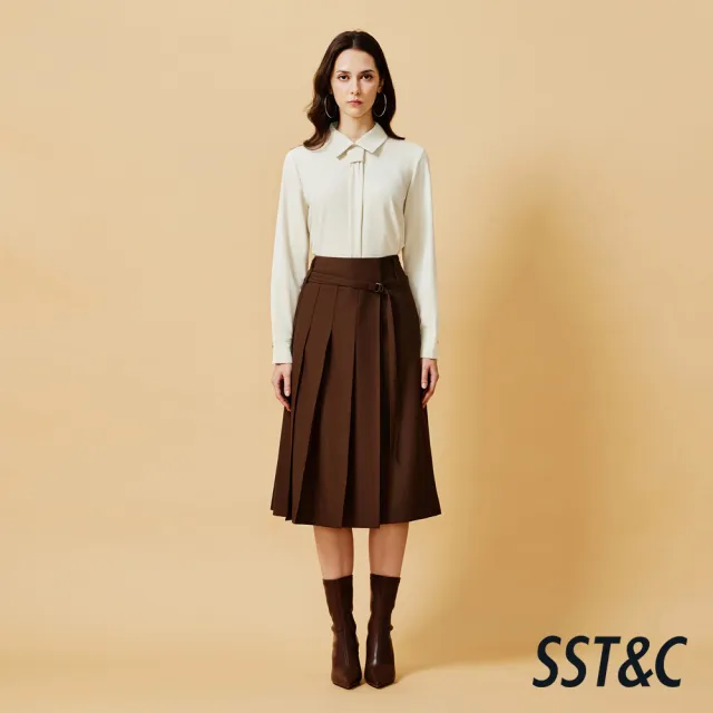 【SST&C】女裝 前領帶設計款長袖上著－杏-825212061061(限時85折)