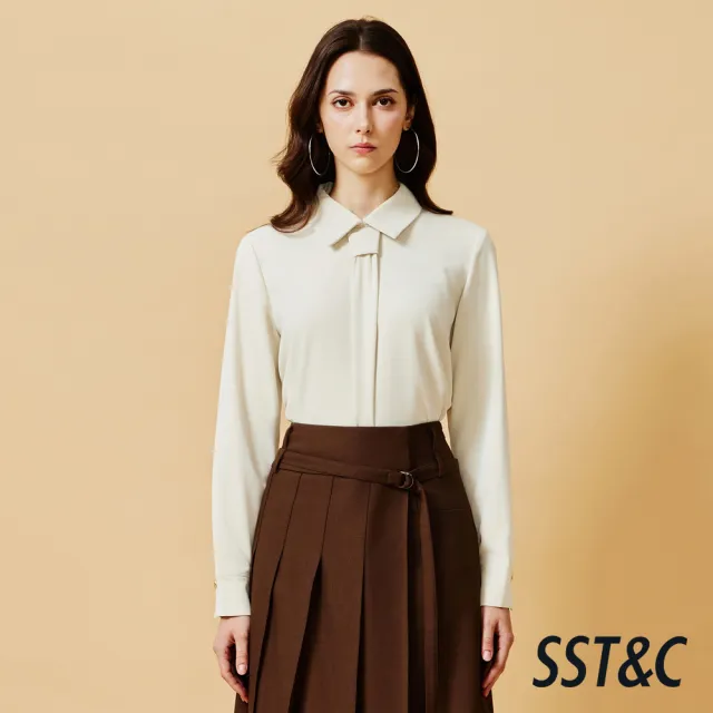 【SST&C】女裝 前領帶設計款長袖上著－杏-825212061061(限時85折)