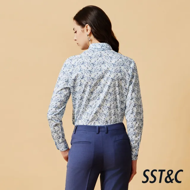 【SST&C】女裝 藍白碎花標準版襯衫-825212051011(換季55折)