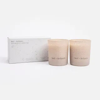 【hoi! 好好生活】x日京山風-香氛天然蠟燭150g兩入組禮盒(侘寂之日+意氣之風)