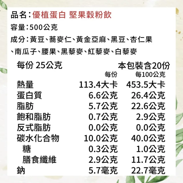 【Winseed 溫室好食道】無加糖堅果穀粉飲 2入優惠組(堅果穀飲/養生穀粉/沖泡穀粉/綜合穀粉/多穀粉)