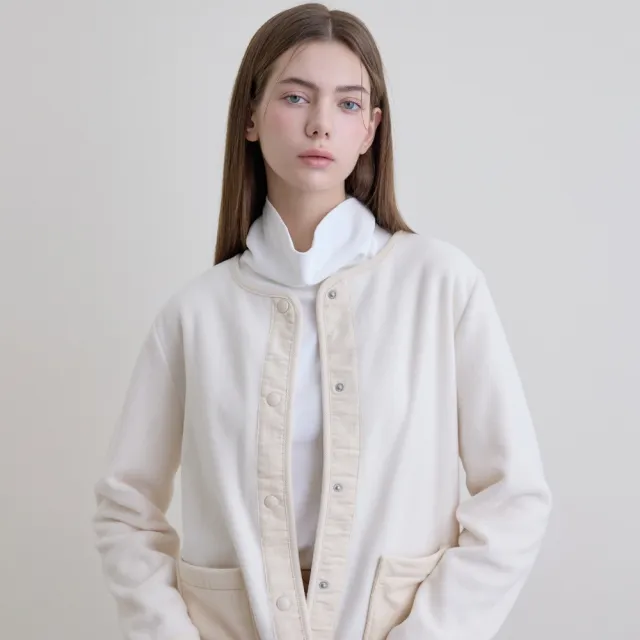 【GIORDANO 佐丹奴】女裝搖粒絨圓領口袋外套(02 奶白)