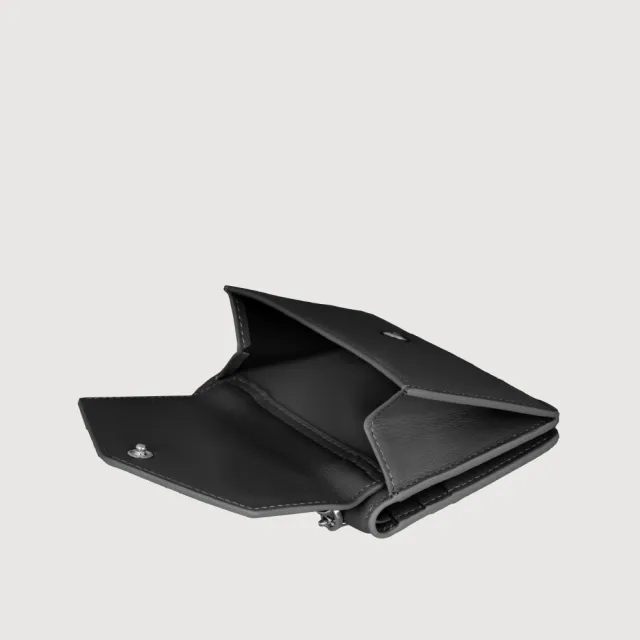 【BRAUN BUFFEL 德國小金牛】維那斯-B 6卡附背帶女夾-黑色(BF849-720-BK) 錢包送禮推薦