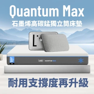 【Lunio】Quantum Max石墨烯雙人6尺獨立筒床+枕(全新升級 雙層設計 側邊強化 高衝擊耐壓)