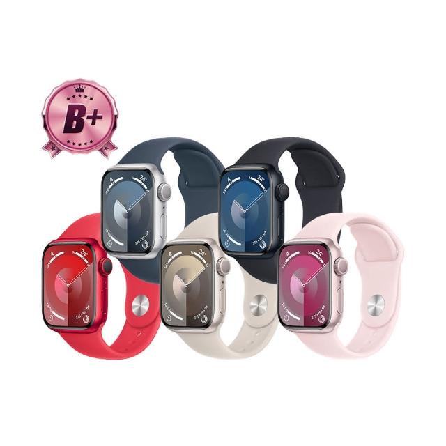 Apple Watch Series 9 45mm 搭載先進心率偵測、GPS 定位及防潑水設計，完美相容 iOS 系統並支援單機作業。銀幕尺寸 2 吋以下，輕盈僅 38.7g，待機 1-7 天。顏色選擇豐富，包括午夜鋁午夜錶帶 (S/M/M/L)、星光鋁星光錶帶 (S/M/M/L)、銀鋁風暴藍錶帶 (S/M/M/L) 及粉紅鋁淡粉錶帶 (S/M/M/L)。內容物：鋁金屬錶殼 x1、運動型錶帶 x1、Apple Watch 磁性快速充電器對 USB-C 連線線 x1。提升您的健康追蹤與日常便利！