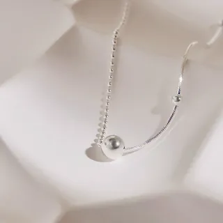 【vacanza】圓珠蛇骨 925純銀飾品 純銀項鍊(抗過敏 交換禮物 聖誕禮物)