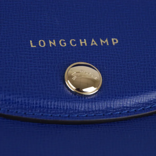 【LONGCHAMP】Le Pliage Heritage高質感素雅全牛皮手提/肩背包(中/藍)