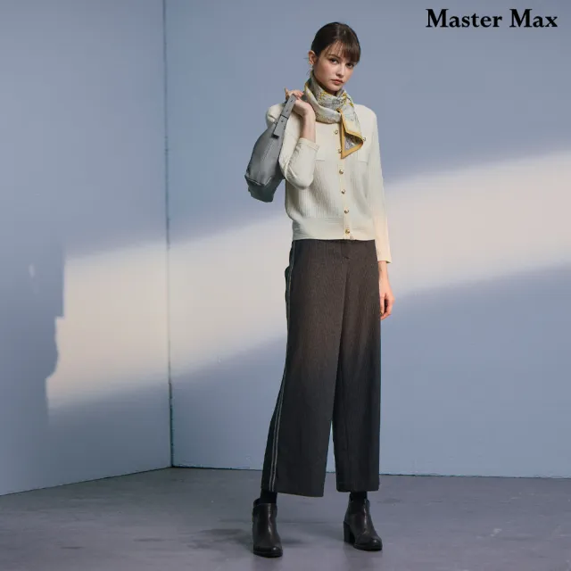 【Master Max】後腰鬆緊側邊織帶設計直筒長褲(8523049)