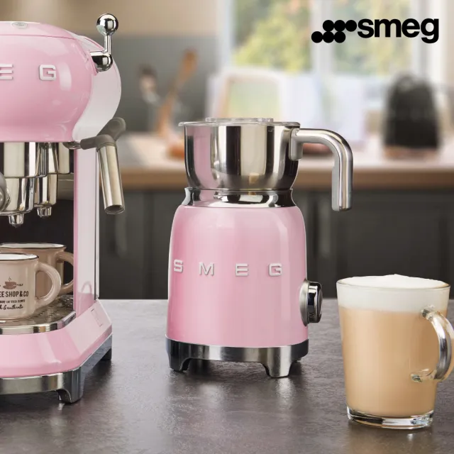 【SMEG】義大利電動奶泡機-粉紅色(MFF11PKUS)