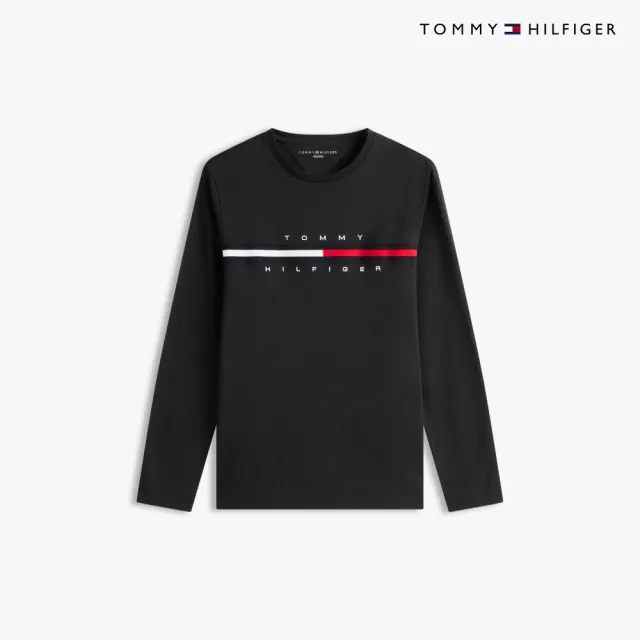 【TOMMY HILFIGER】官方旗艦館Tino長袖 T-Shirt_黑色