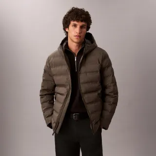 【CALVIN KLEIN】官方旗艦館CK 便攜壓花標誌絎縫羽絨外套_灰色