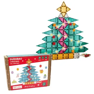 DUDUBAO五感繪本磁力片–閃亮聖誕球道組（110片）