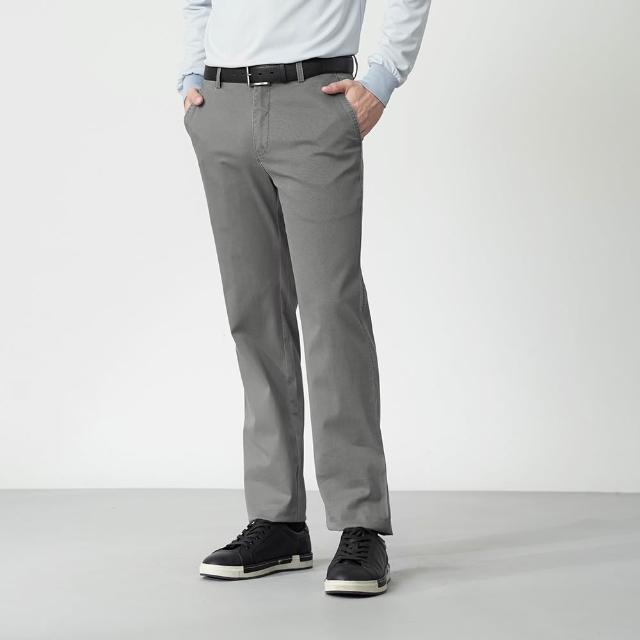 【pierre cardin 皮爾卡登】休閒服飾 男款 舒適耐穿休閒直筒長褲-灰色(5255879-92)
